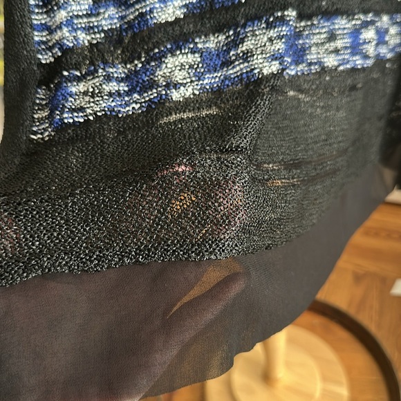 ALFANI Lightweight Ombre Stripe Semi-Sheer Sweater Tunic Sequined Casual Chic XL - Picture 5 of 14